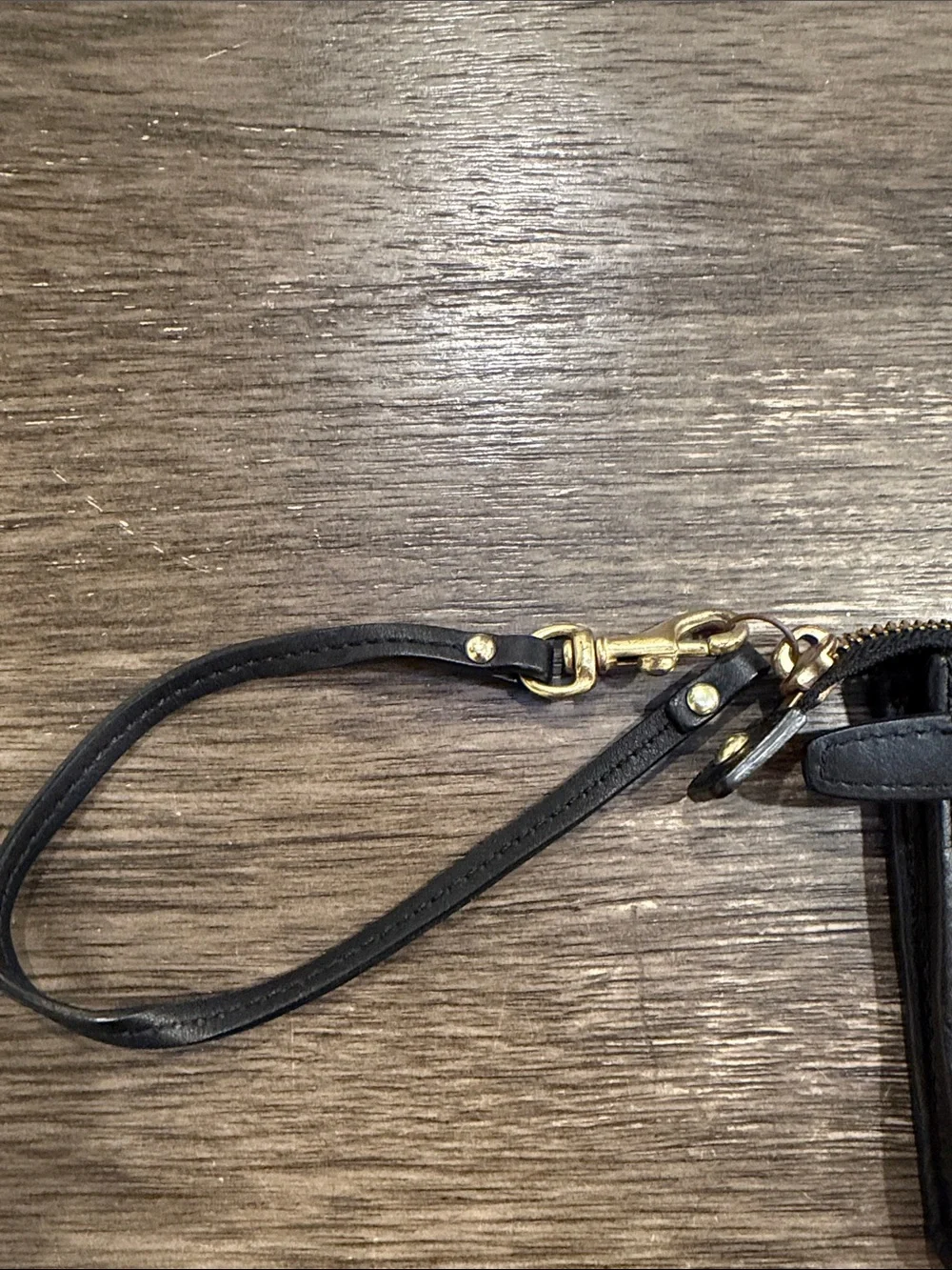 Coach Canvas Signature Zip Wristlet in Khaki and Black